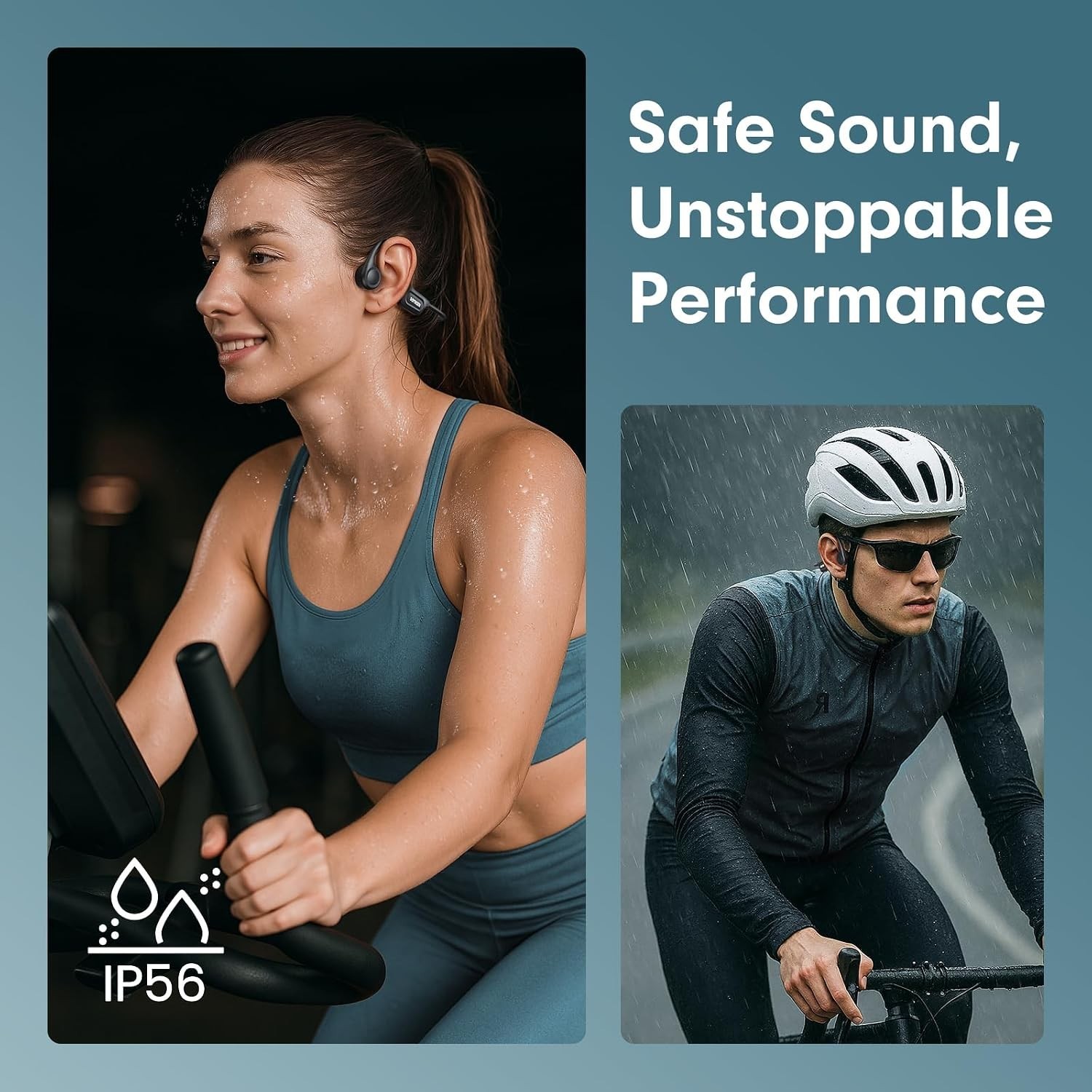 Auriculares de Conducción Ósea Bluetooth 5.4 IP56 8H para Deportes. Nuevo
