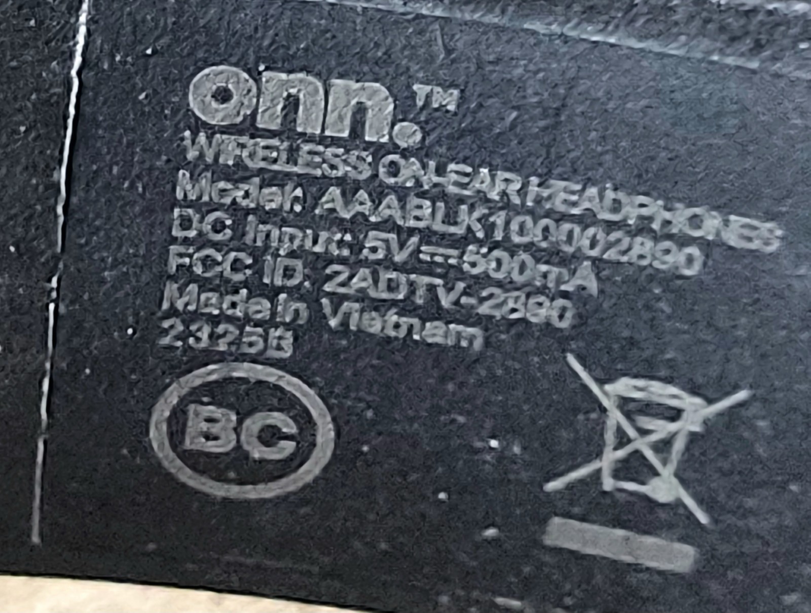 Onn Wireless On Ear Headphones Black Bluetooth