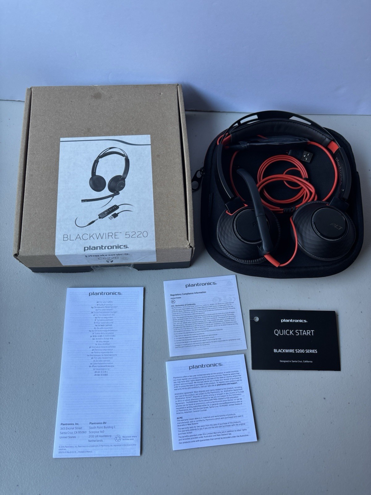 Plantronics Poly Blackwire 5220 Stereo Headset USB-A + 3.5mm Plug – NEW