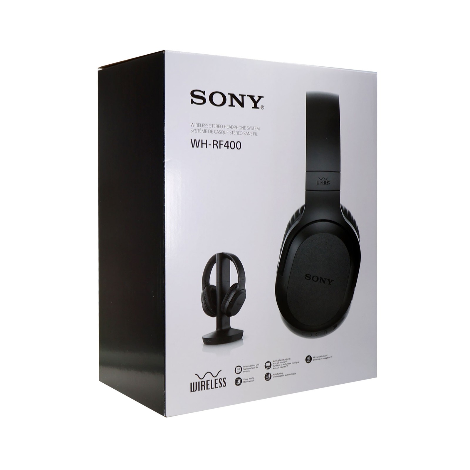 2x Sony RF400 Wireless Home Theater Headphones for Watching TV (WHRF400), Black