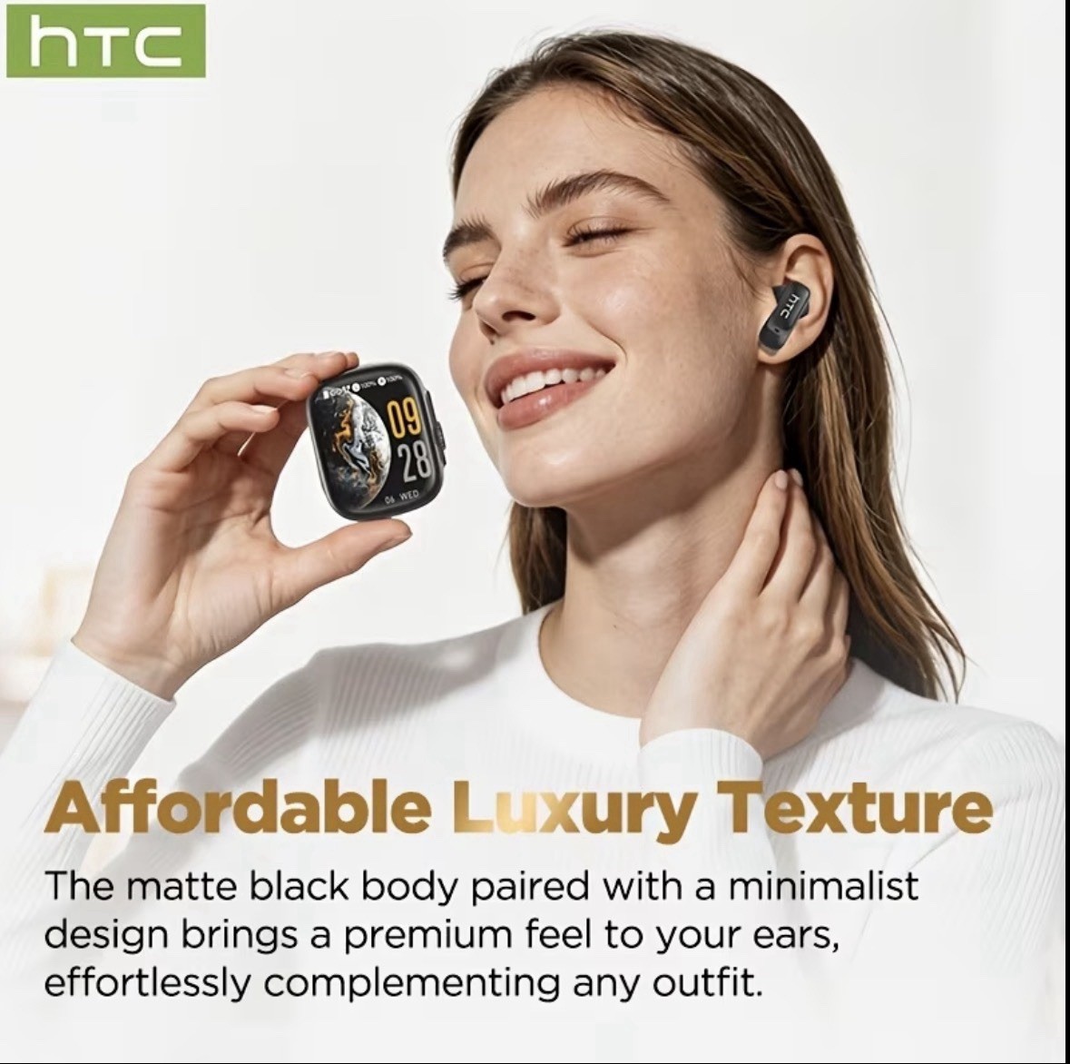 HTC NE72 AI Translator Open-Ear Wireless Headphones 134 Languages Translation