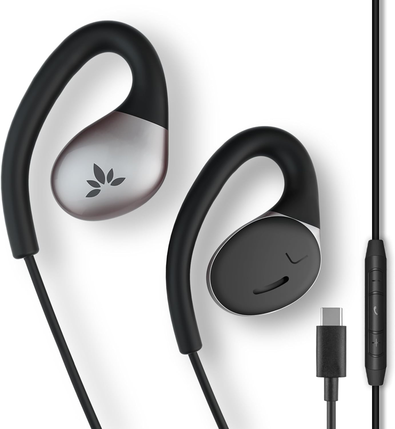 Resolve – USB-C Wired Open-Ear Earbuds W/Mic & Over-Ear Hook, for Women, Kids &