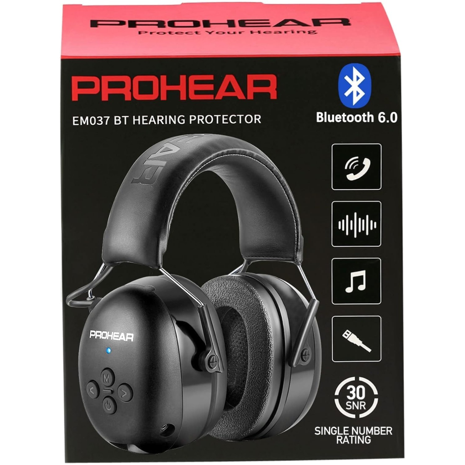 Rechargeable Bluetooth Hearing Protection – 30dB SNR for Workshops & Mowing