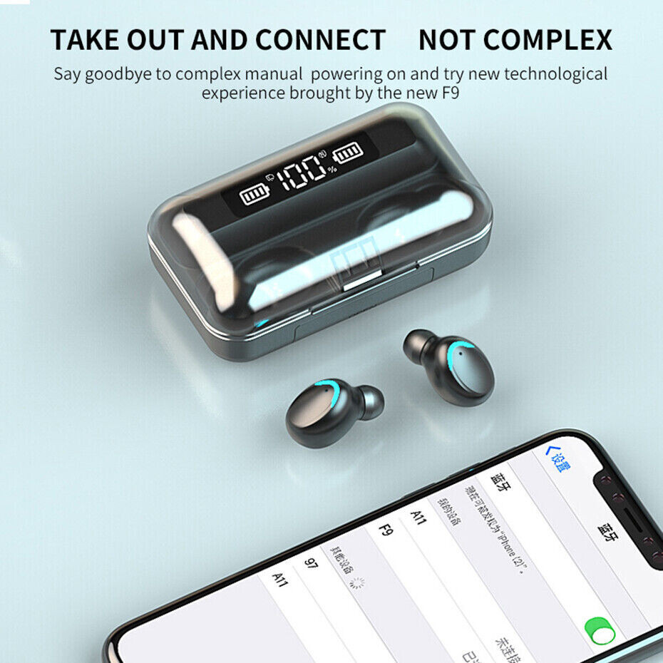 Bluetooth Earbuds Headset 5.3 In-Ear Wireless Noise Cancelling with Power Bank