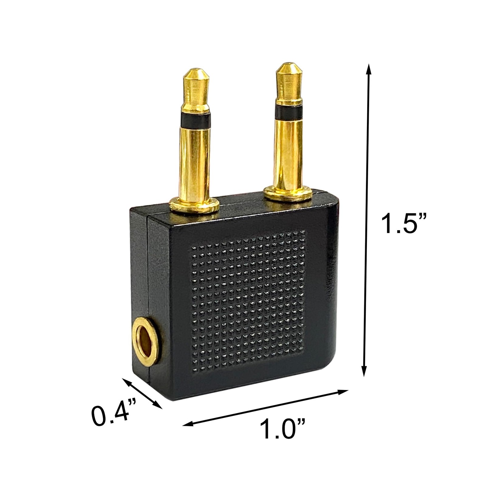 BlingKingdom 3 PCS Airplane Flight Headphone Adapter, Dual 3.5mm Male to 3.5mm F