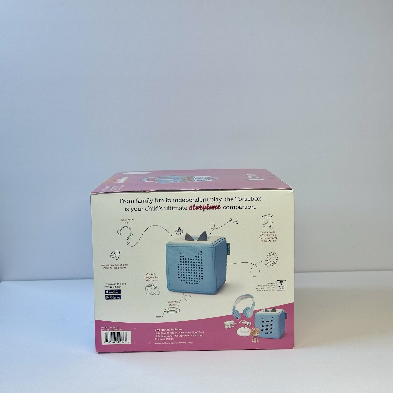 Light Blue Tonies Box PAW Patrol Skye + 4 extra figures+ Headphones Bundle-New