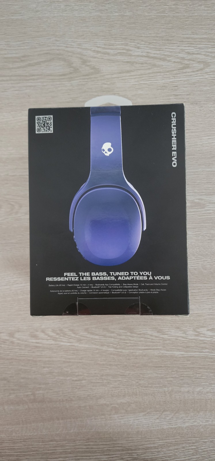 Skullcandy Crusher Evo Wireless Headphones Sensory Bass Blue/Gray Bluetooth