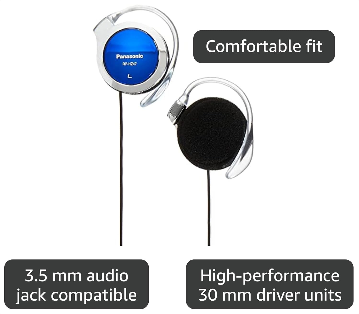Panasonic Clip Headphone Red RP-HZ47-R [ Silver,Blue,White,Black]