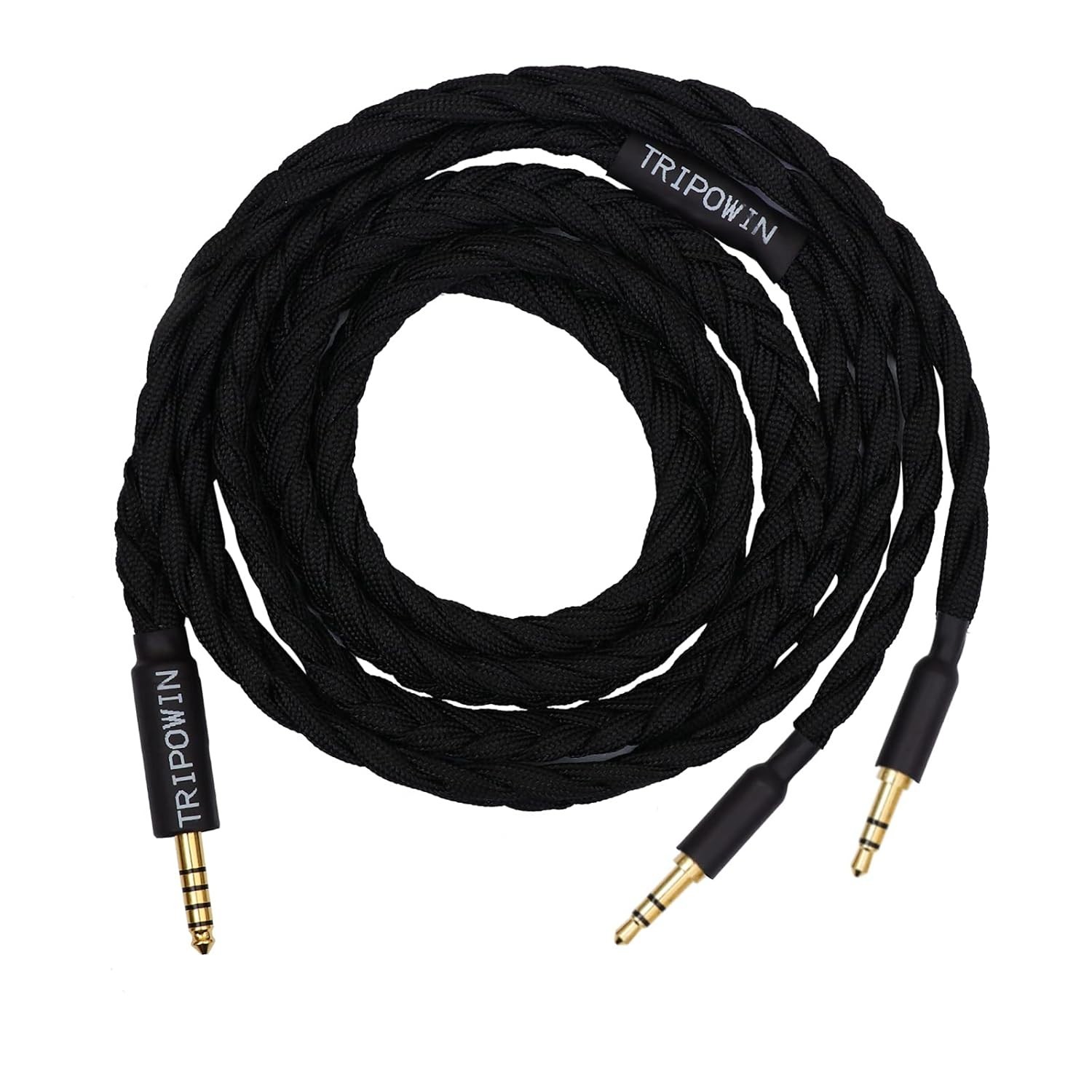 Upgraded OFC Headphone Replacement Cable, Dual 3.5mm Connector to 4.4mm TRRRS…