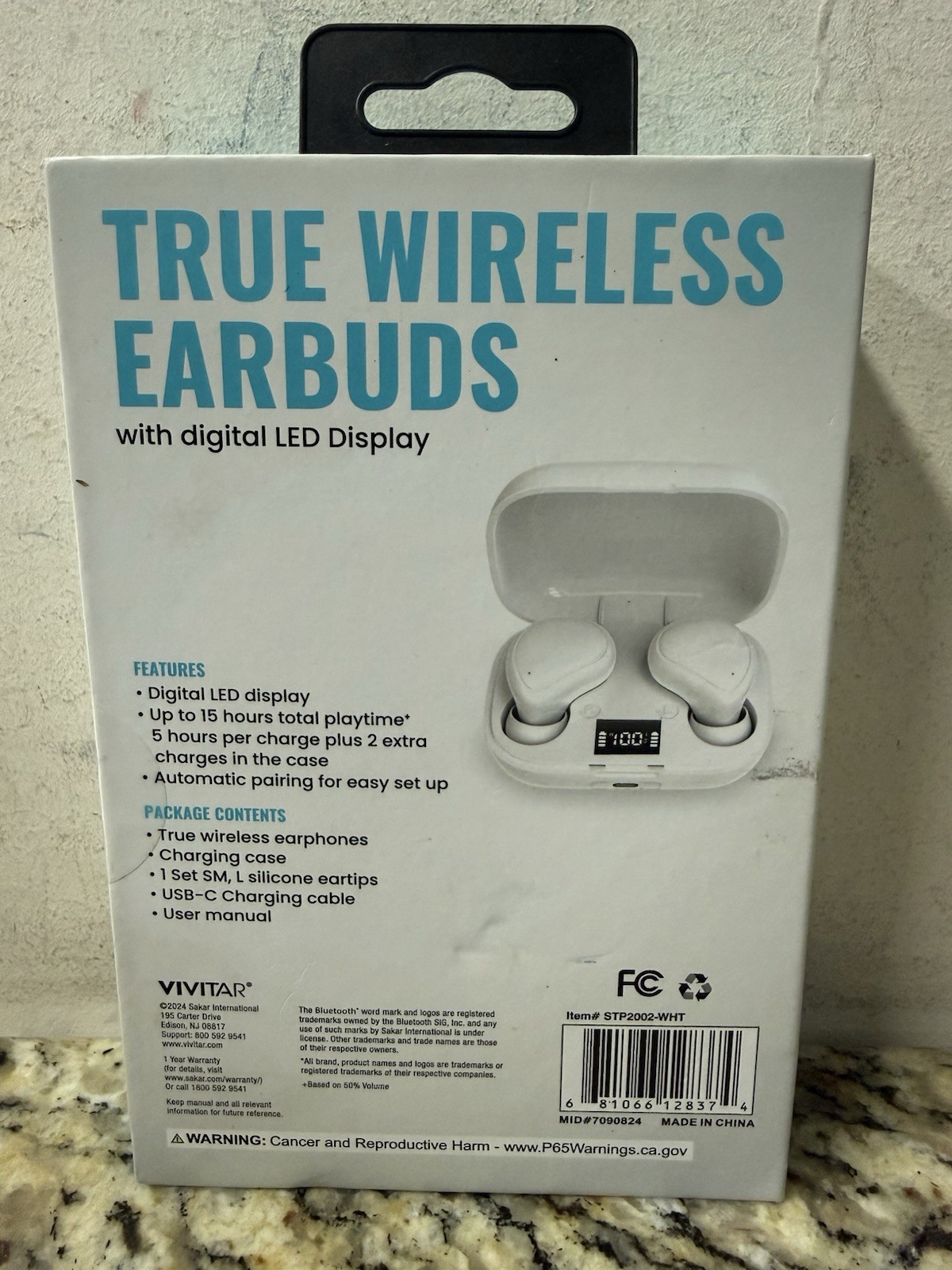 Vivitar True Wireless Earbuds Bluetooth Digital LED Display