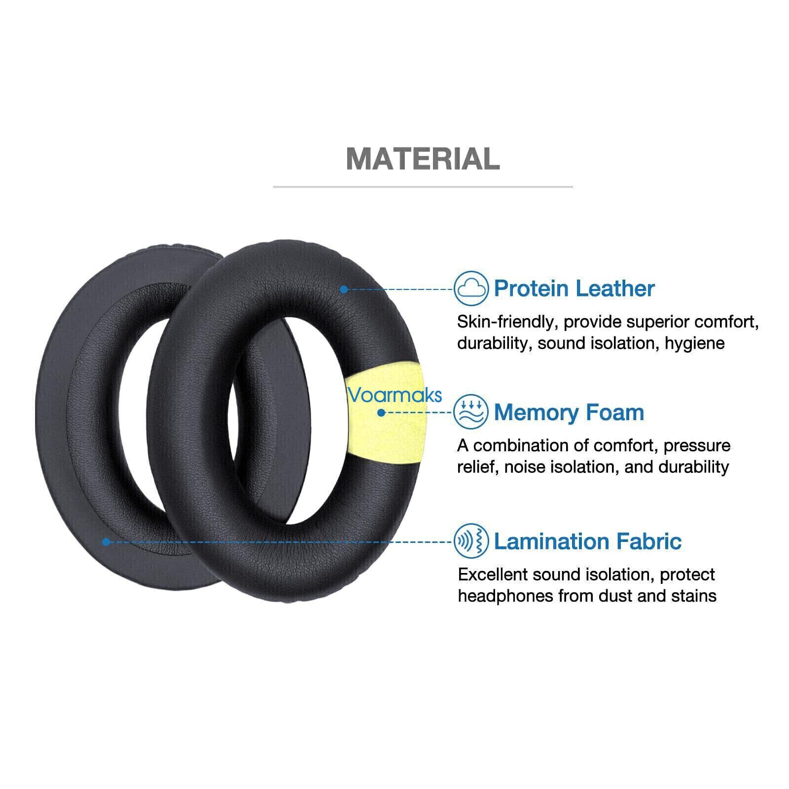 Ear Pads for Bose A20 Aviation Headset Comfort Leather, Foam Filter, 3 Mic Muffs
