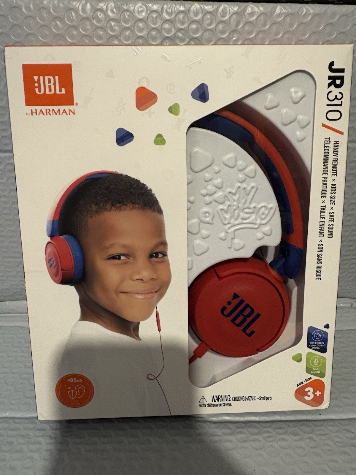 JBL JR310 Kids Wired Headphones Safe Sound 85dB w/Mic Red Blue New Sealed