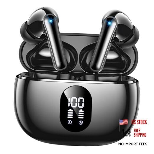 Wireless Earbuds Deep Bass Sound Ear Buds, Bluetooth 5.3 Headphones 48H Black