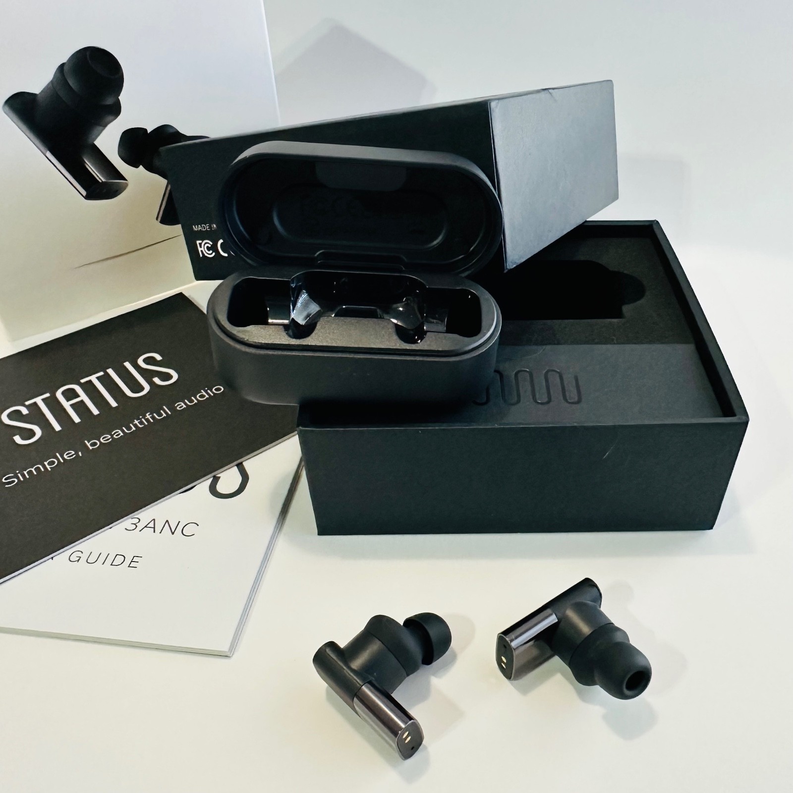 STATUS BETWEEN 3ANC Onix Wireless Earbuds IPX-5 Noise Canceling (Open Box))