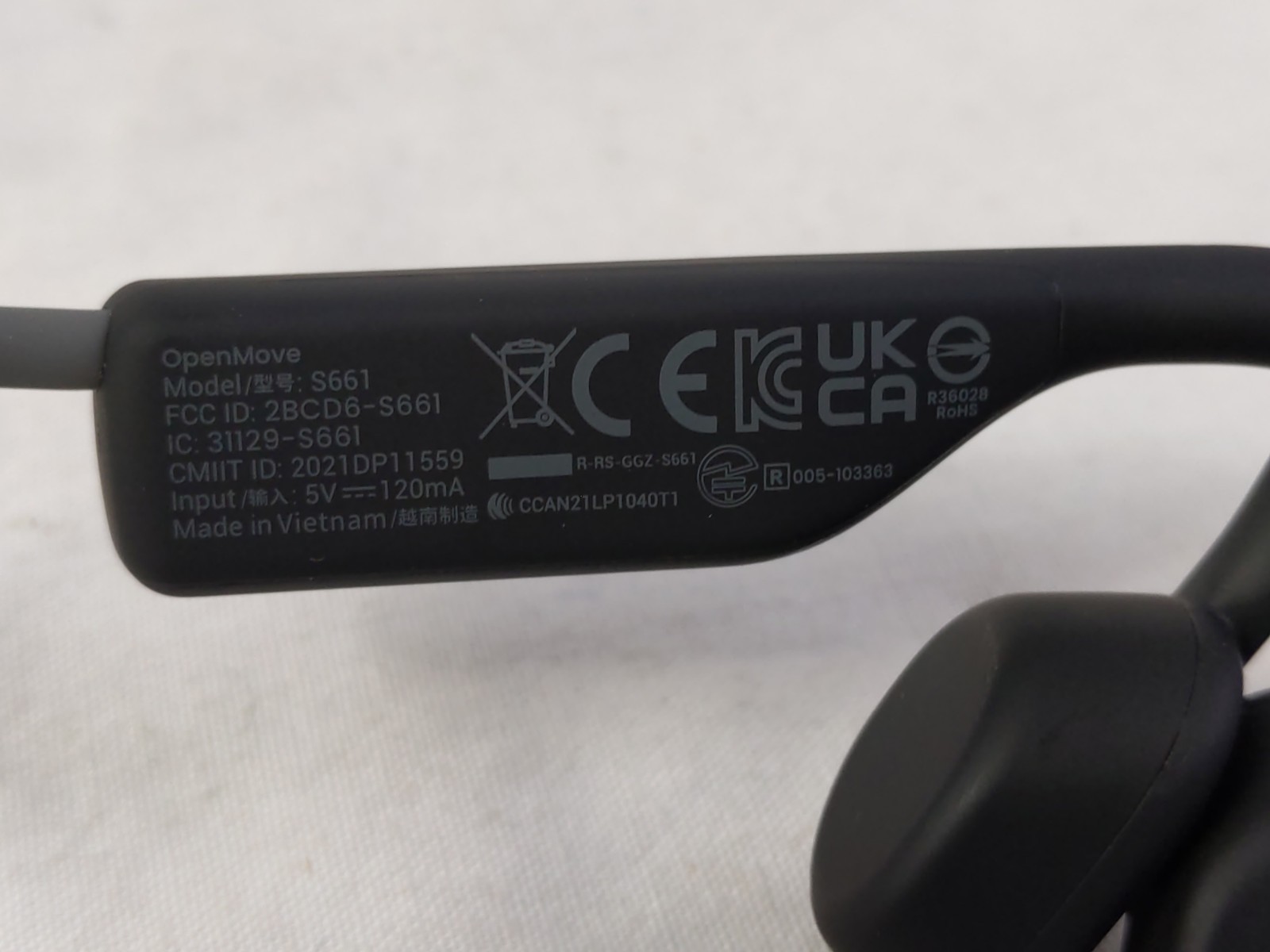 Shokz S661 OpenMove Bone Conduction Open Ear Wireless Sport Headphones Gray