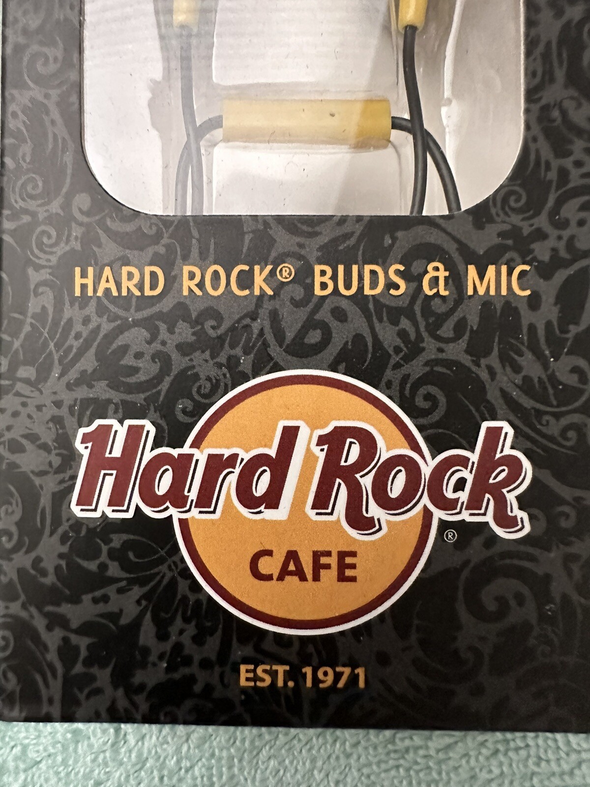 Hard Rock Cafe Headphones/Earbuds Black & Yellow In-Ear 3.5 mm Plug SEALED NEW!