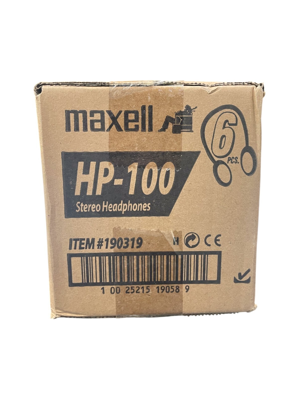 *NEW* LOT OF (6) MAXELL HP-100 STEREO HEADPHONES W DYNAMIC SOUND 190319 DRD2-1