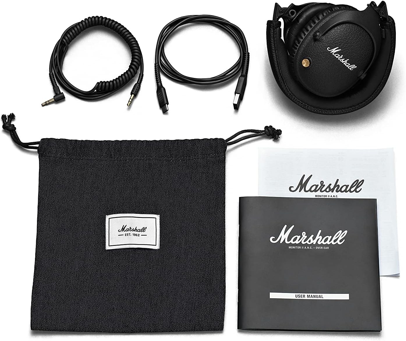 Marshall wireless noise canceling headphone Monitor2A.N.C black 30 hours of cont