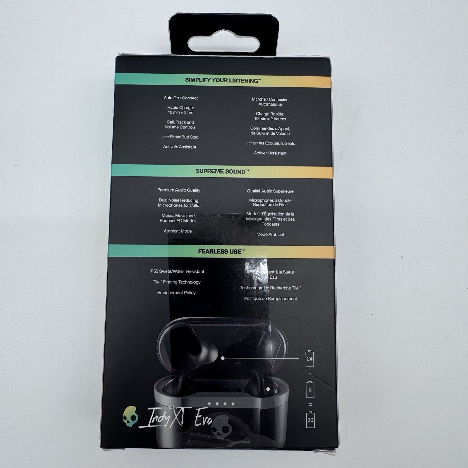 Skullcandy Indy XT Evo True Wireless Earbuds True Black 30hr Battery,New/Sealed