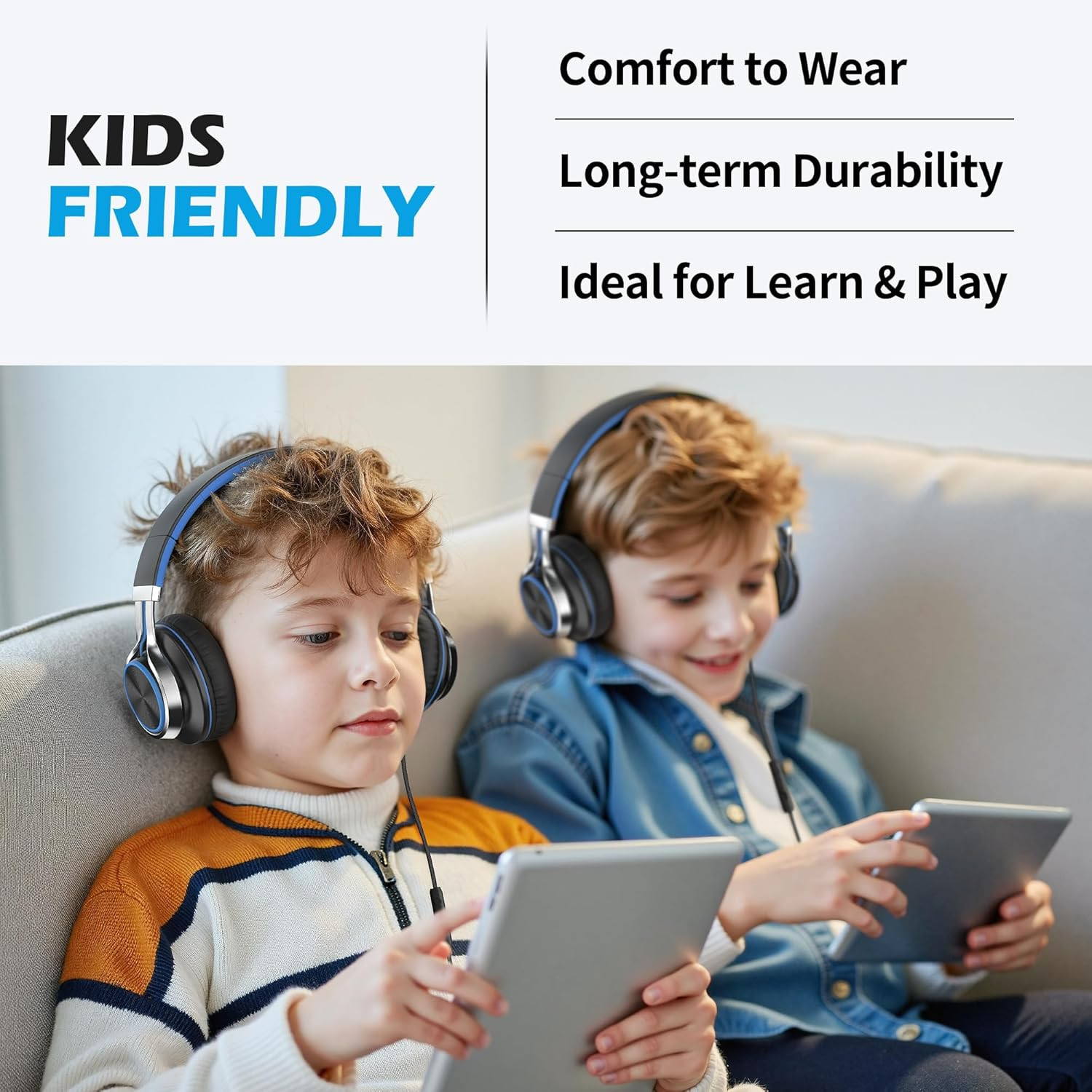 AILIHEN C8 Headphones Wired, On-Ear Kids Headphones with Microphone and Volume C