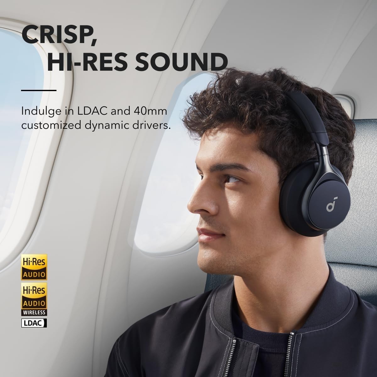 soundcore Space One Wireless Over-Ear Headphones – Jet Black/no Pakage