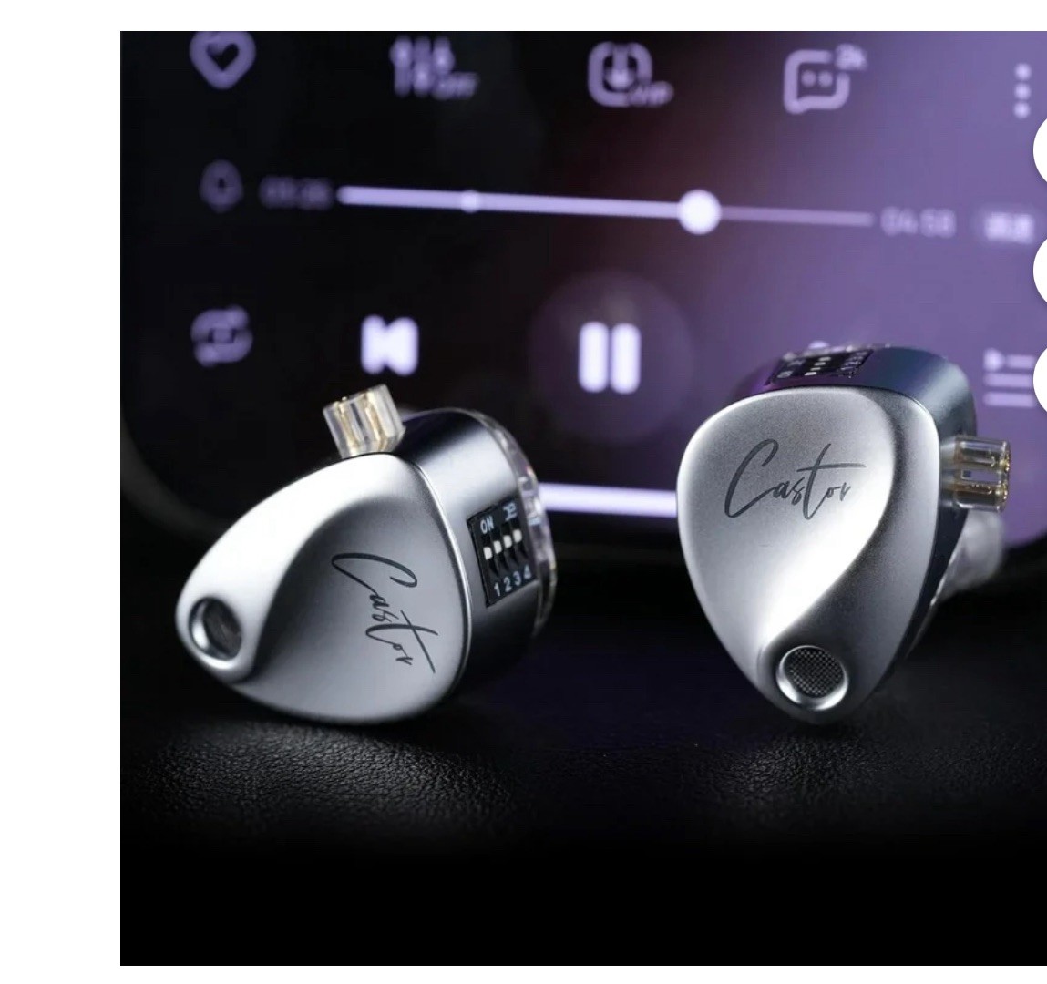 KZ Castor In Ear HIFI Tunable Earphones Silver No Mic -Mysic/Movies/Gaming New