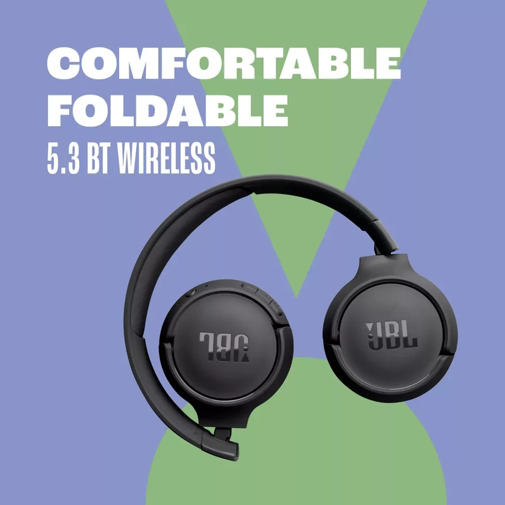 JBL Tune 520bt Wireless On Ear Headphones Black USBC Pure Bass New Built In Mic