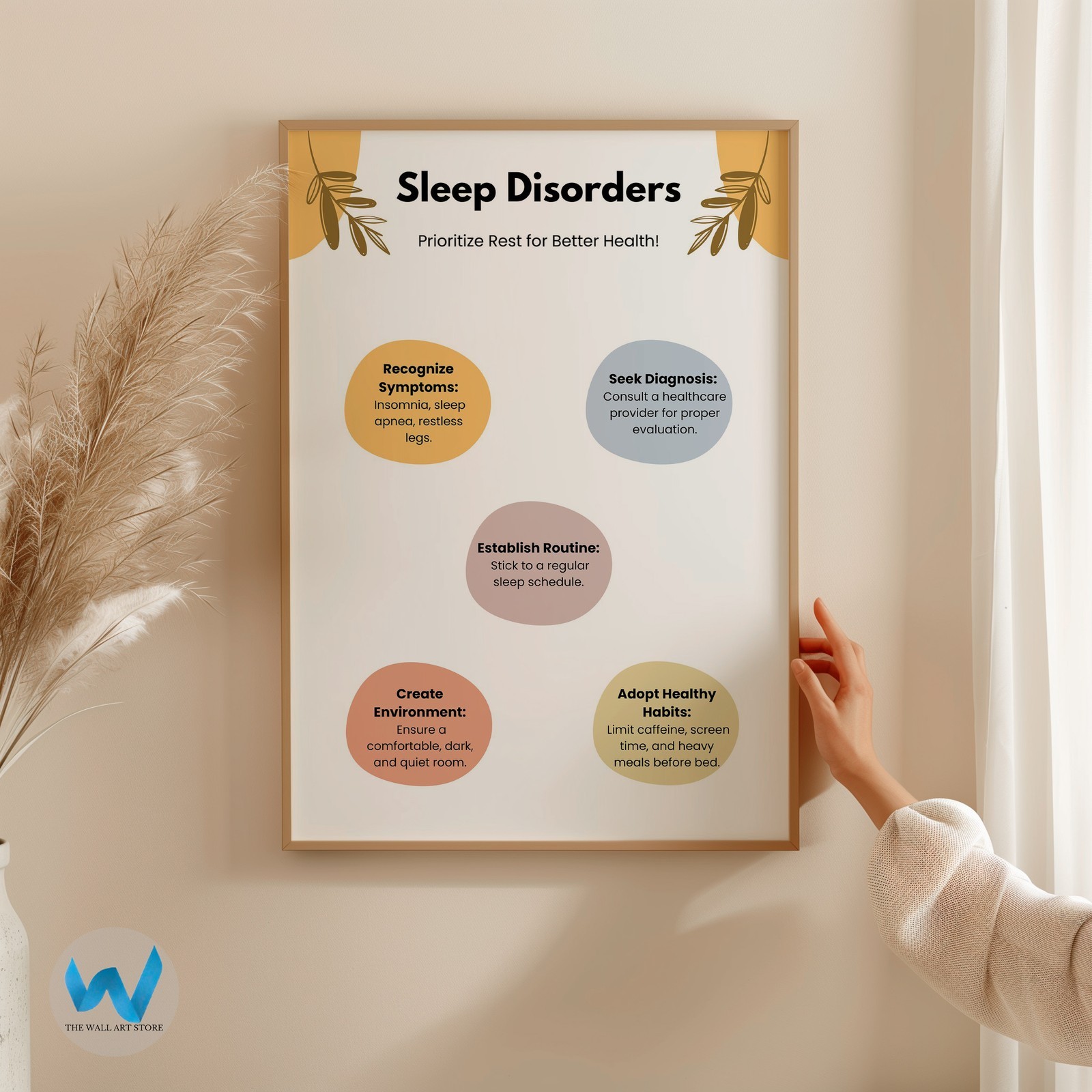 Modern Sleep Disorders Wall Art for Health Awareness