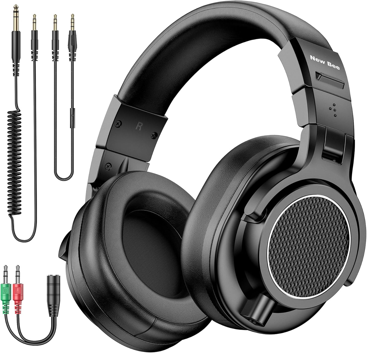 New Bee Wired over Ear Headphones, Studio Headphones with 50Mm Drivers and 6.35M