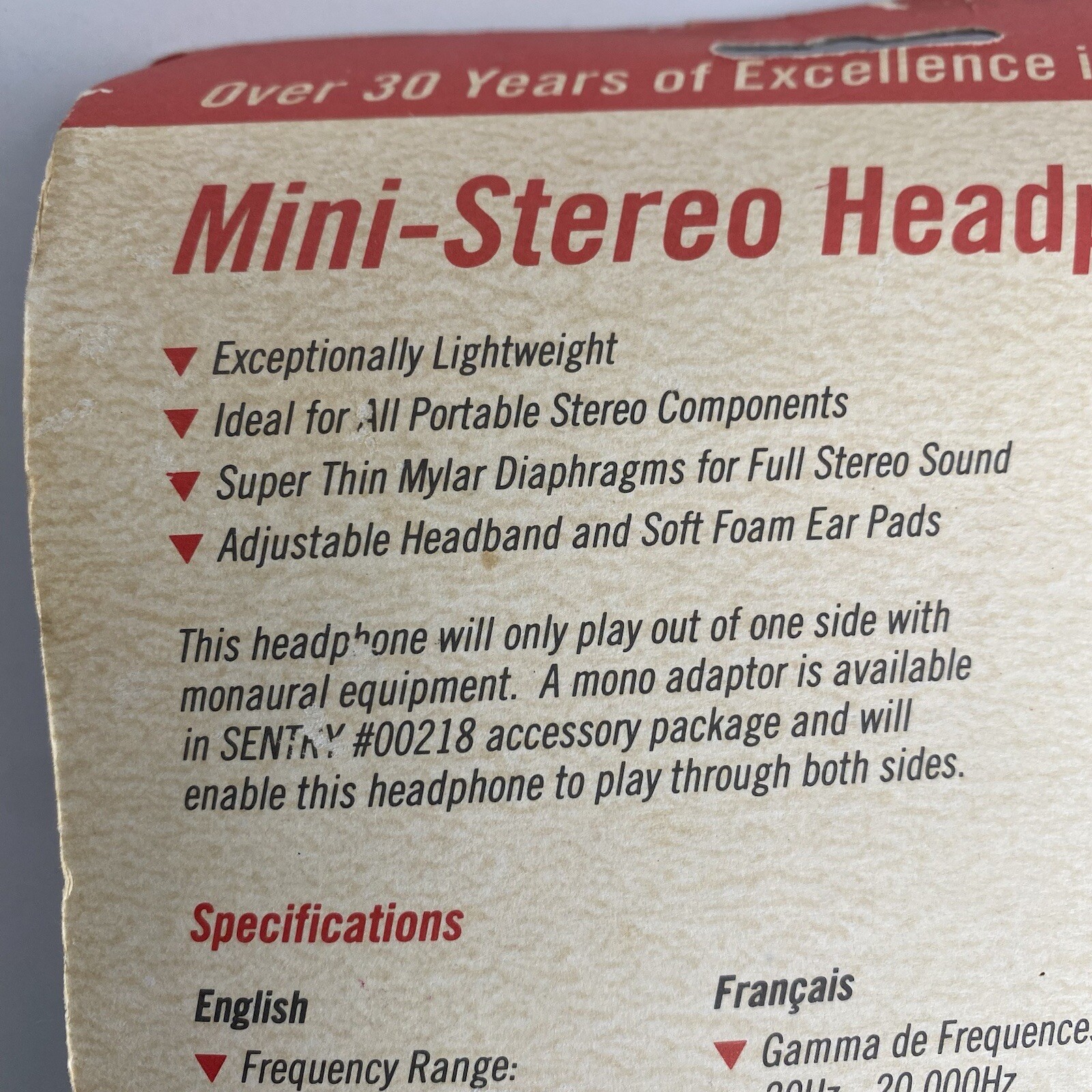 Vintage 1980’s New Sentry Mini Stereo Over-Head Headphones H0415