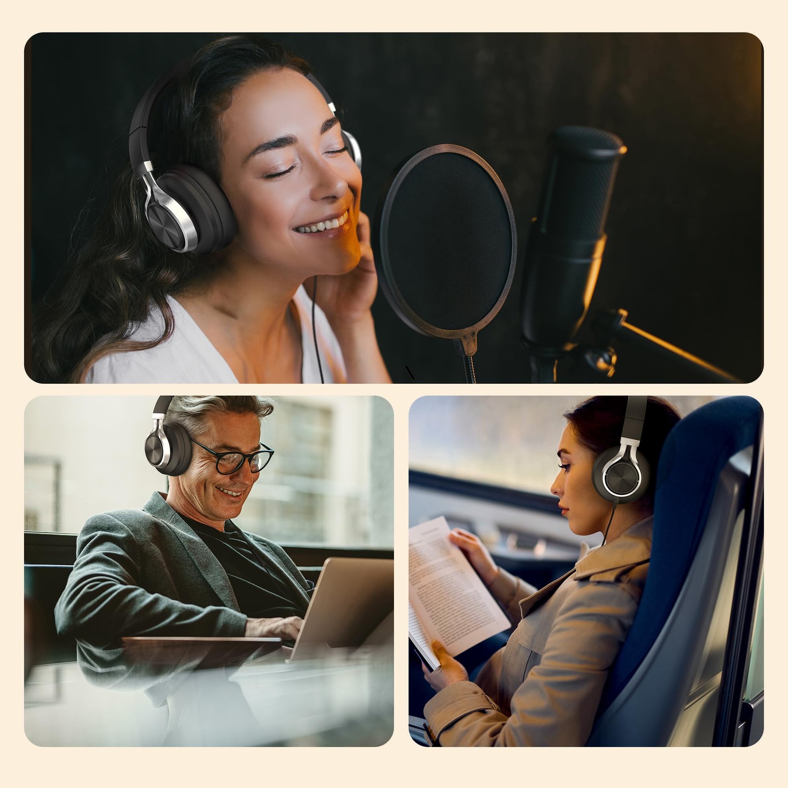 Wired Headphones 40mm Driver Over Ear Noise Reduction – Comfortable