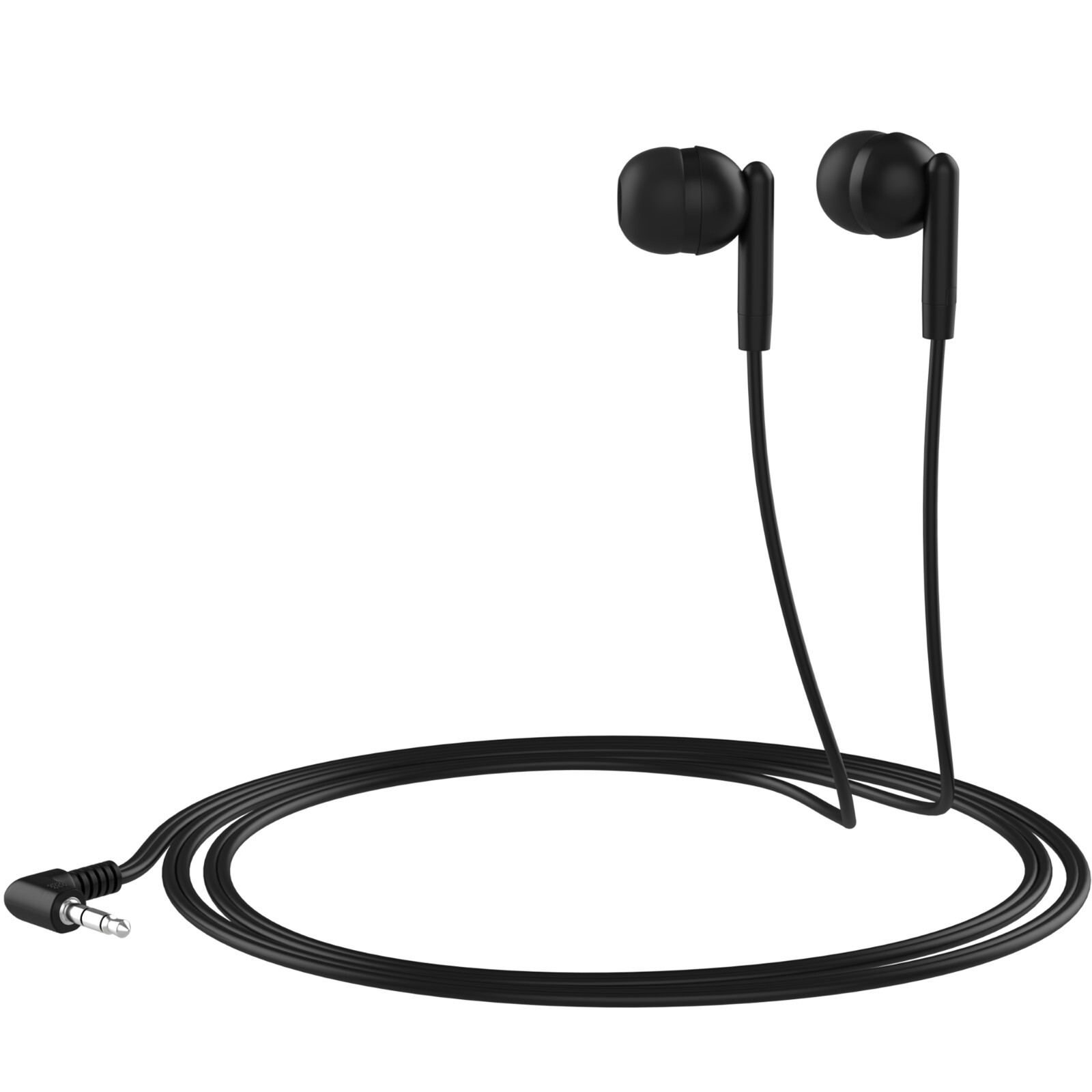5 Pack of BLACK 3.5mm In Ear Earbuds Headphones – Individually Wrapped – Bulk