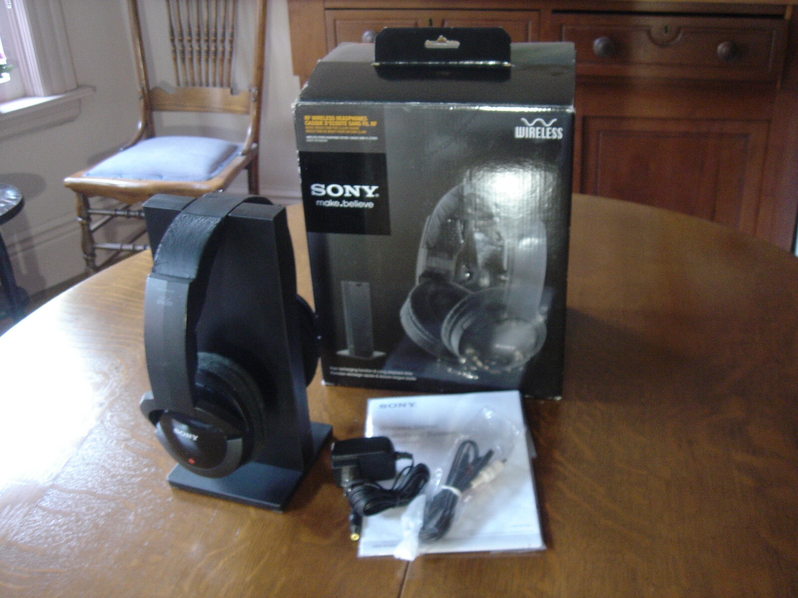 SONY MDR-RF985RK WIRELESS HEADPHONES STAND CABLES MANUAL , working condition