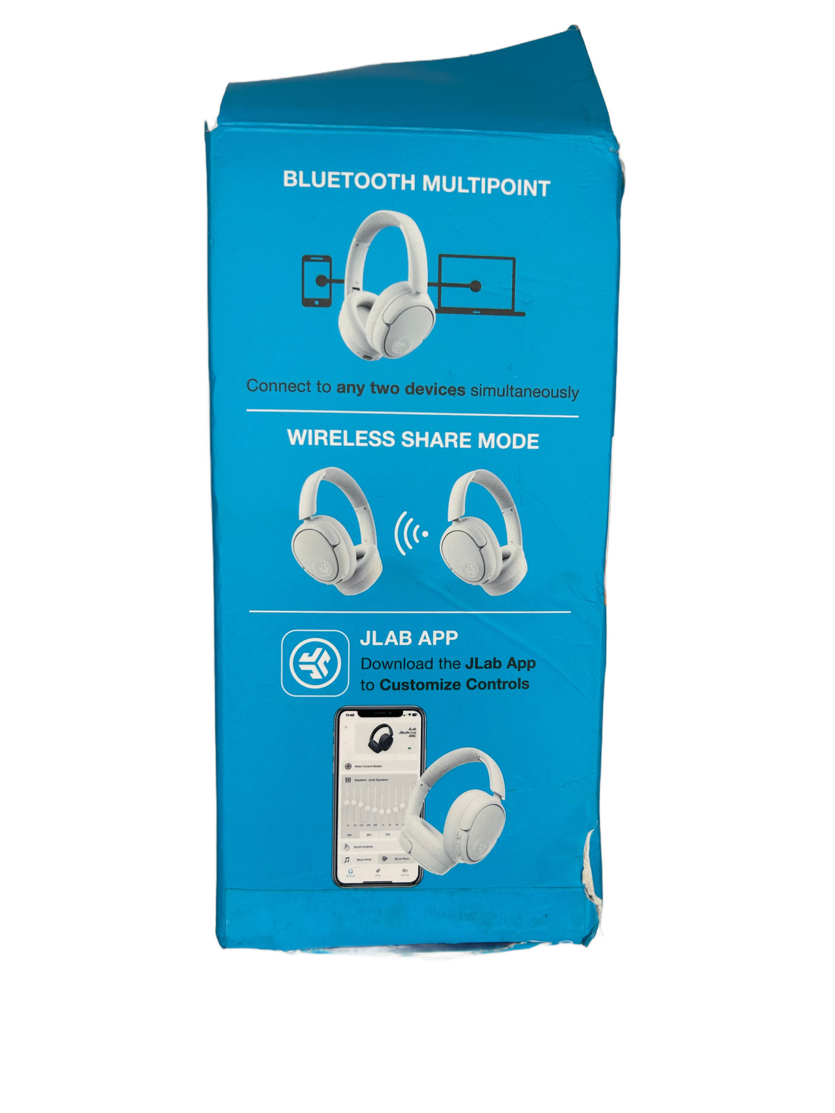 JLAB JBuds Lux ANC Wireless Over-Ear Headphones Cloud White Hybrid Noise
