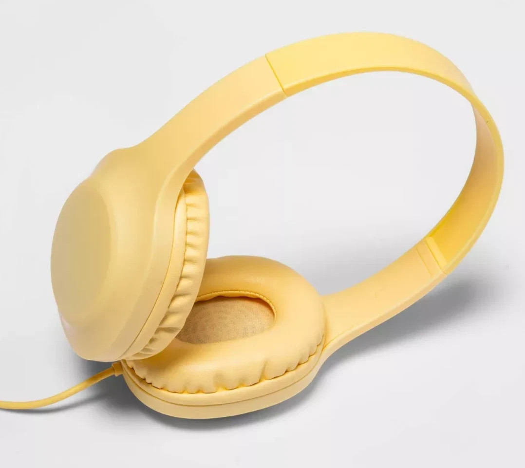 Heyday Wired On-Ear Headphones with Microphone, 3.5mm Jack – Mist Yellow – New