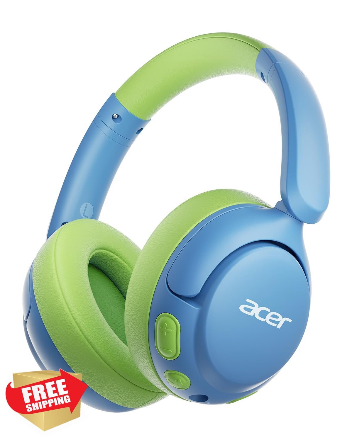 acer Kids Bluetooth Headphones Blue Green Foldable 85dB Mic