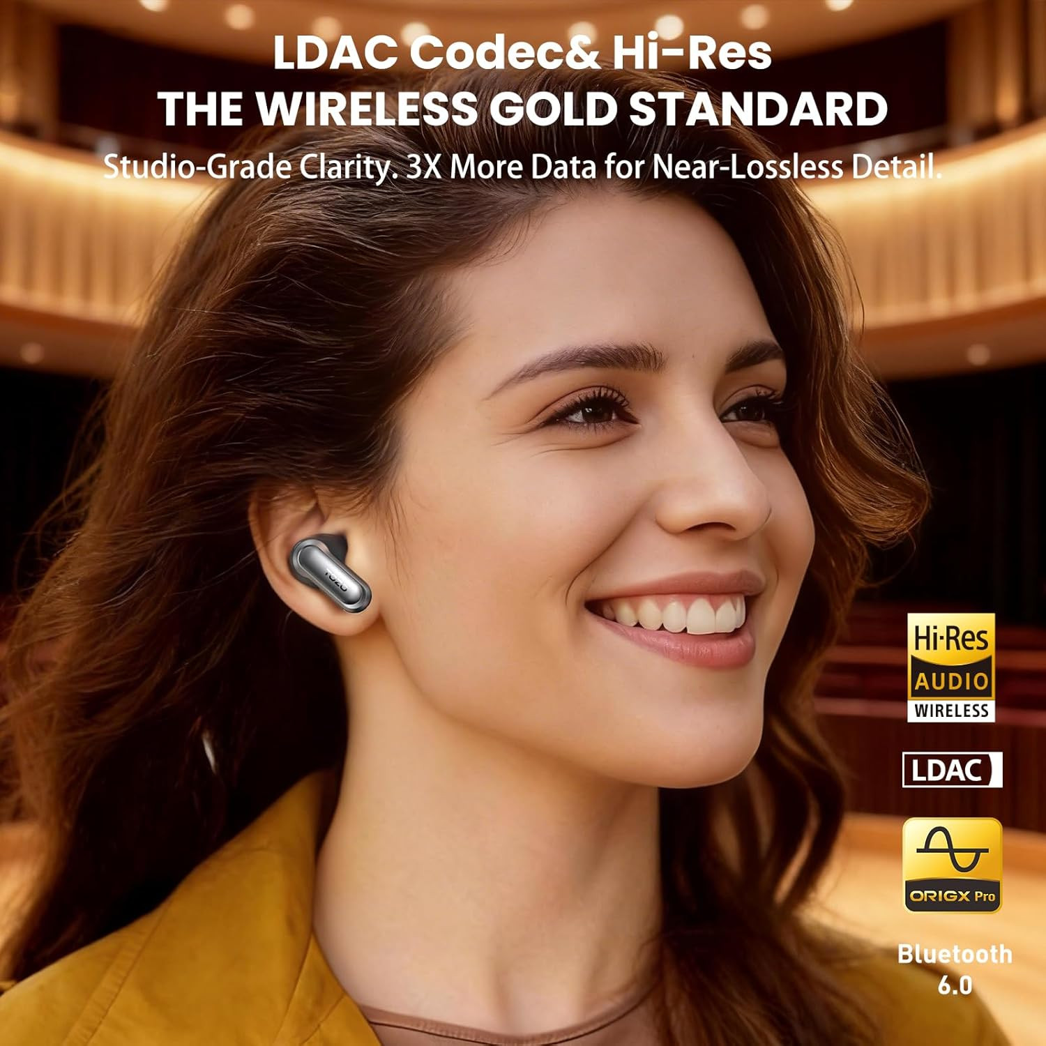 NC20 Active Noise Cancelling Wireless Earbuds, LDAC Hi-Res Sound Bluetooth Headp