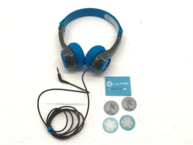 JLab JBuddies Folding On Ear Wired KIDS Headphones Portable JK2-GRYBLU-RTL