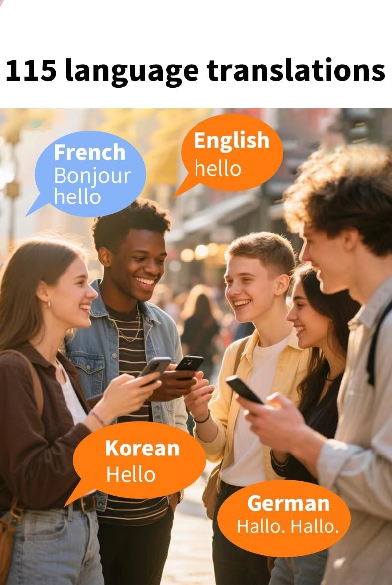 AI Headphones with Detachable Screen – 115-Language Real-Time Translation, Hy…