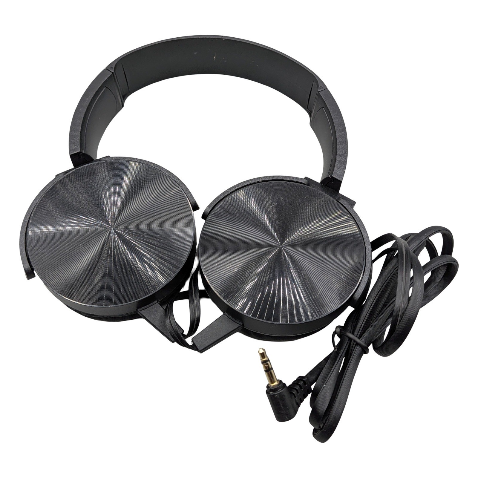 Lot of 4 Unbranded Wired cushioned On-Ear Headphones Black 3.5mm Jack
