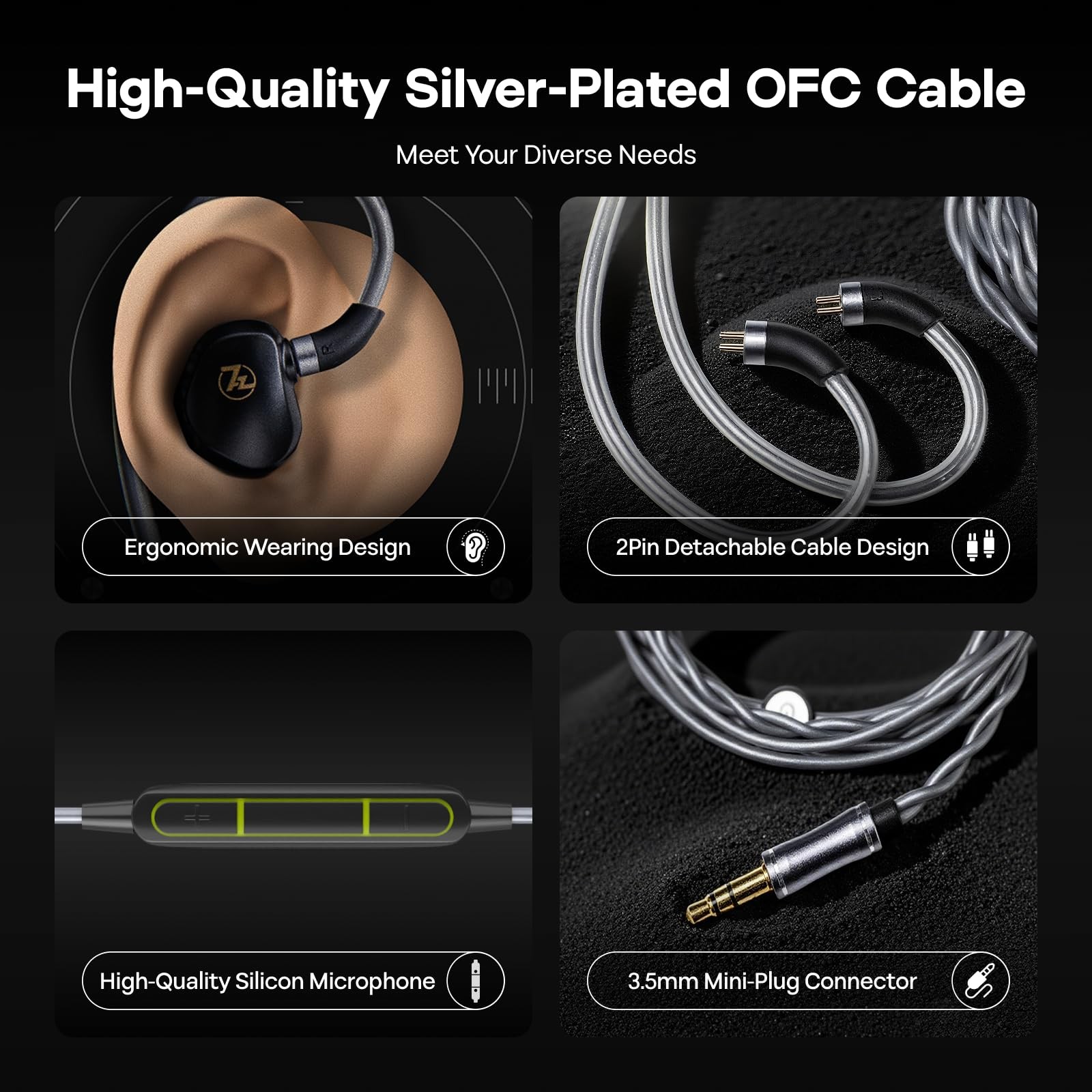 7HZ G1 in-Ear Monitor, 10mm DLC Diaphragm Dynamic Driver IEM Earphone, Wired …