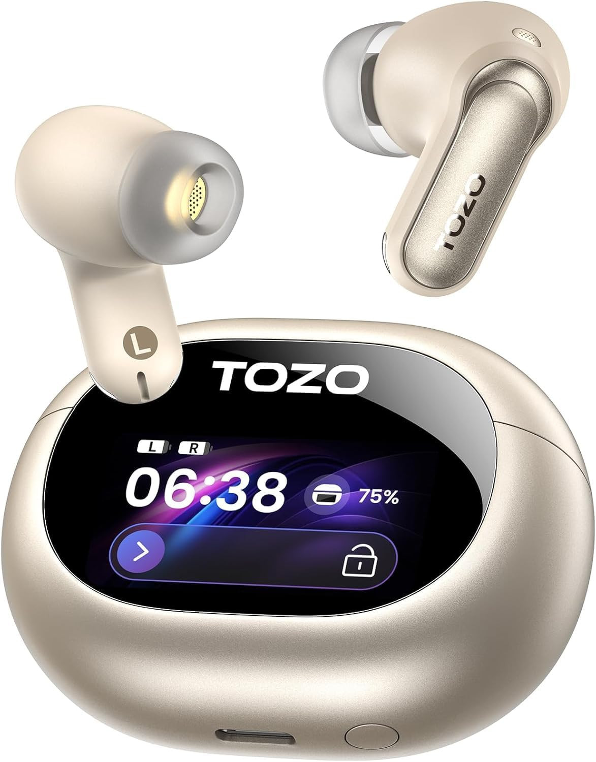 NC20 Pro Active Noise Cancelling Wireless Earbuds with Smart Touch Screen, LDAC