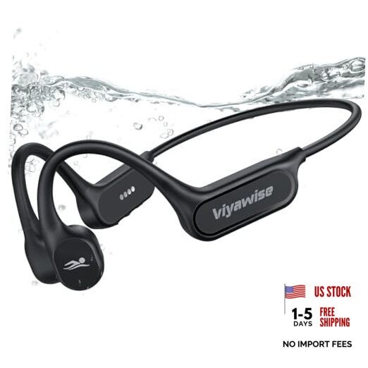 B11 Bone Conduction Headphones – IP68 Waterproof Earbuds – Black