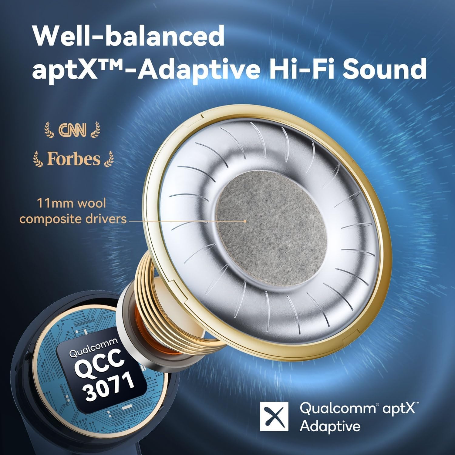 Wireless Earbuds with Bluetooth 5.3, 45H Playtime, and Water Resistance