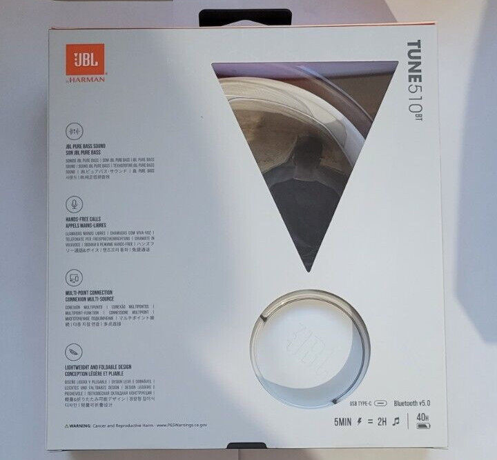 JBL Tune 510BT Bluetooth Wireless On-ear Headphones – white