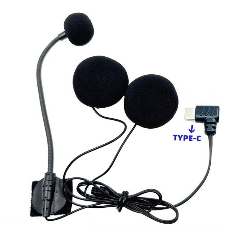 Set Type C Earpiece Microphone 32Ω Speaker Motorcycle Headphone Earpiece Mic