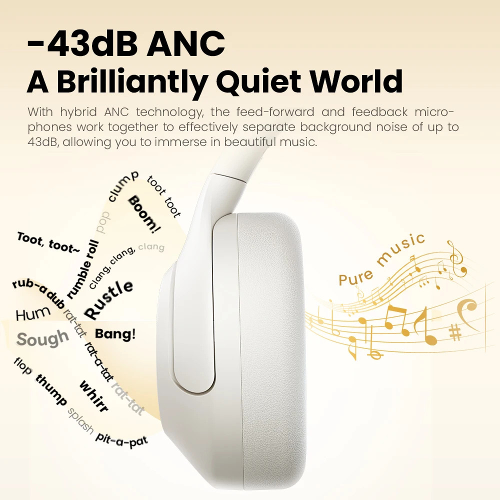 HAYLOU S30 ANC Wireless Headphones Bluetooth 5.4 Hi-Res 40mm 80H Playtime