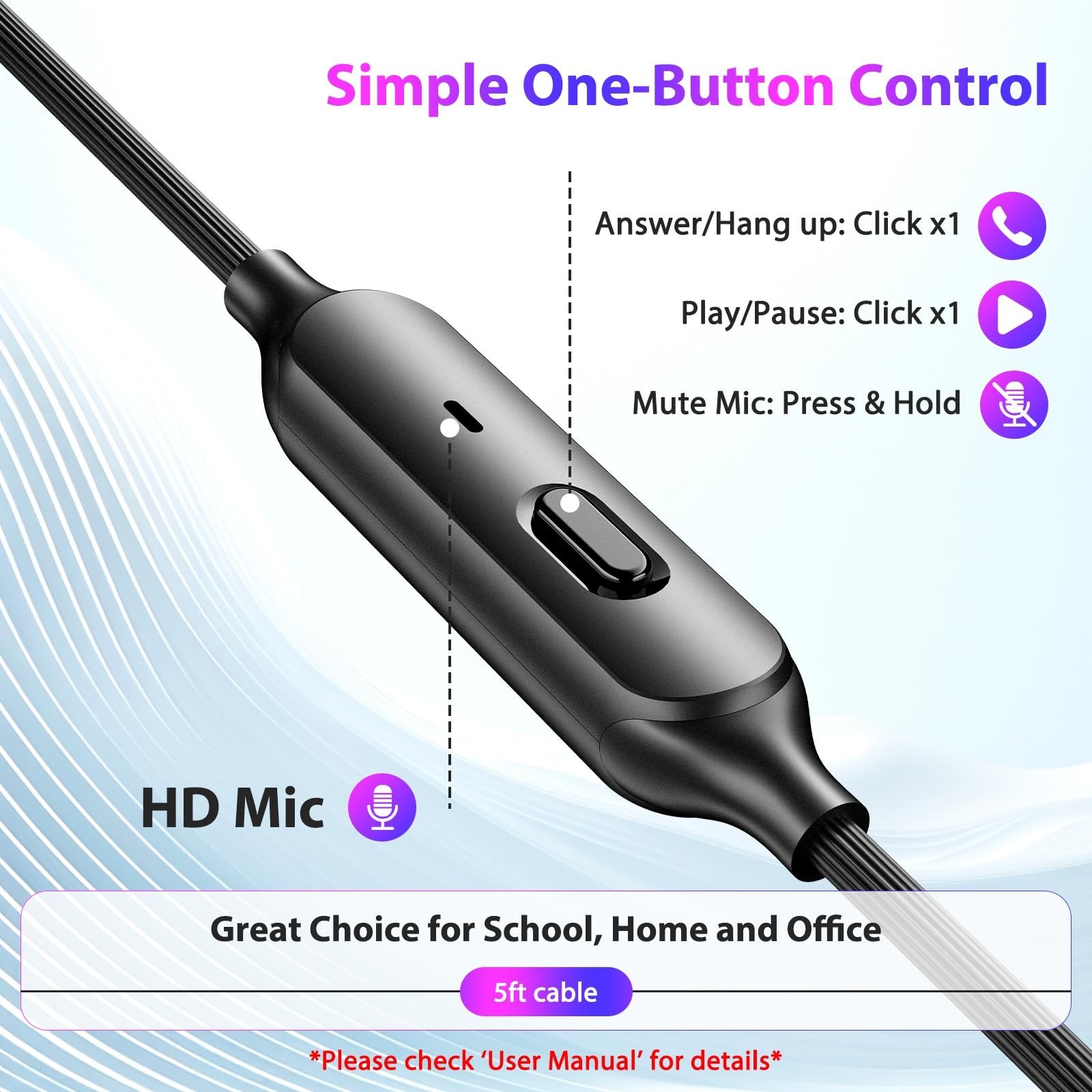 APETOO 3.5mm Wired Earbuds Sport in-Ear Headphones Mute Mic Stereo Bass