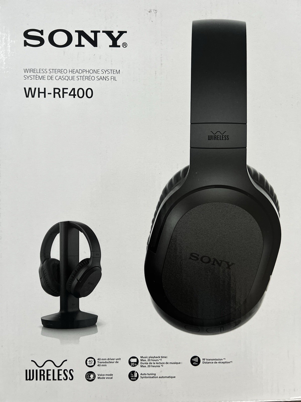 Sony RF400 Wireless Home Theater Headphones – Black