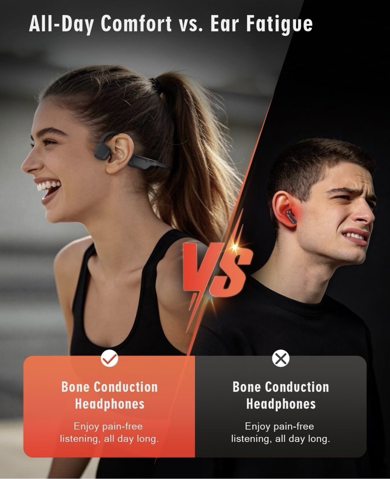 i19 Pro Bone Conduction Bluetooth 6.0 Neckband Headphones Black, IPX5 Mic